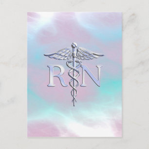 Cartão Postal Estilo Prata RN Caduceu Médico Madrepérola
