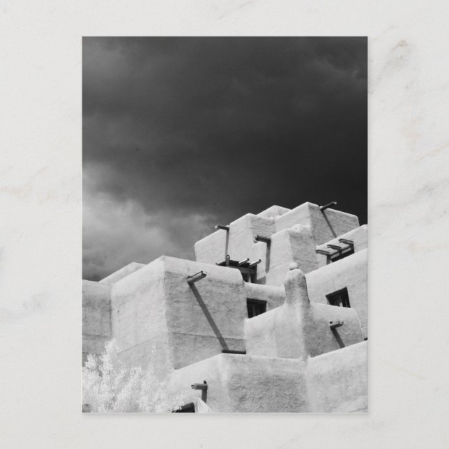 Cartão Postal Estilo Pueblo adobe Inn em Loretto, Papais noeis F (Frente)