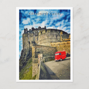 Cartão Postal Estilo Retro Scotland - Castelo de Edimburgo