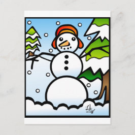 Cartão postal estilo Tiffany Snowman