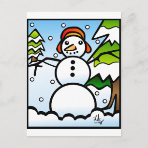 Cartão postal estilo Tiffany Snowman