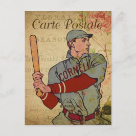 Cartão Postal Estilo Vintage Jogador de Baseball Carte Francês P