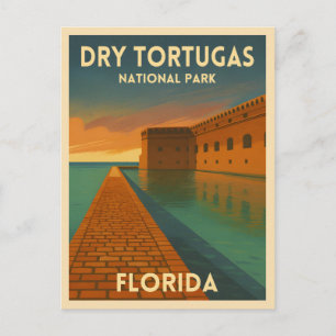 Cartão Postal Estilo Vintage Parque Nacional Dry Tortugas Flórid