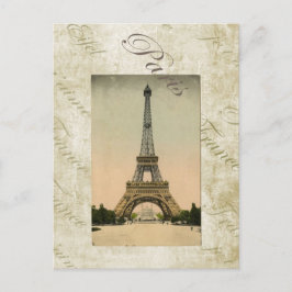 Cartão Postal Estilo Vintage - Torre Eiffel Art