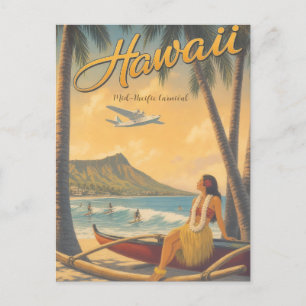 Cartão Postal Estilo Vintage Viagem Havaí