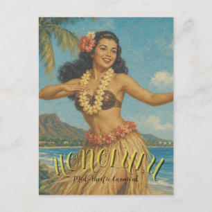 Cartão Postal Estilo Vintage Viagem Havaí