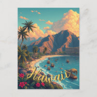 Estilo Vintage Viagem Honolulu Médio Havaiano - Pa