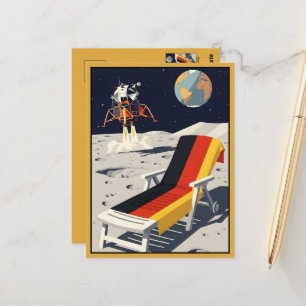 Cartão Postal Estilo WPA Humorístico com Tema Alemanha