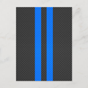 Cartão Postal Estirpes com Estilo de Fibra de Carbono Azul do C