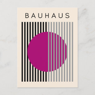 Cartão Postal Estirpes de Círculo Roxo de Arte Moderna Bauhaus