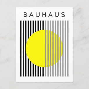 Cartão Postal Estirpes em Círculo Amarelo de Arte Moderna Bauhau