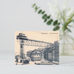 Cartão Postal Estocolmo, elevador de Katarinahissen, 1919,