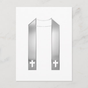 Cartão Postal Estola de Padre Prata com Efeito 3D