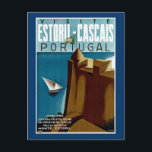 Cartão Postal Estoril-Cascais em Portugal<br><div class="desc">poster de viagens vintage para os resultados das zonas costeiras de Estoril e Cascais,  fora de Lisboa,  Portugal.</div>