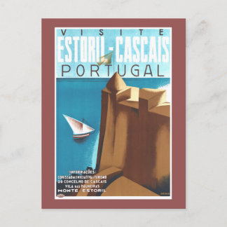 Cartão Postal Estoril-Cascais Portugal Viagens vintage