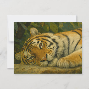Cartão Postal Estorno da Floresta - Tigre em Descanso na Luz da 
