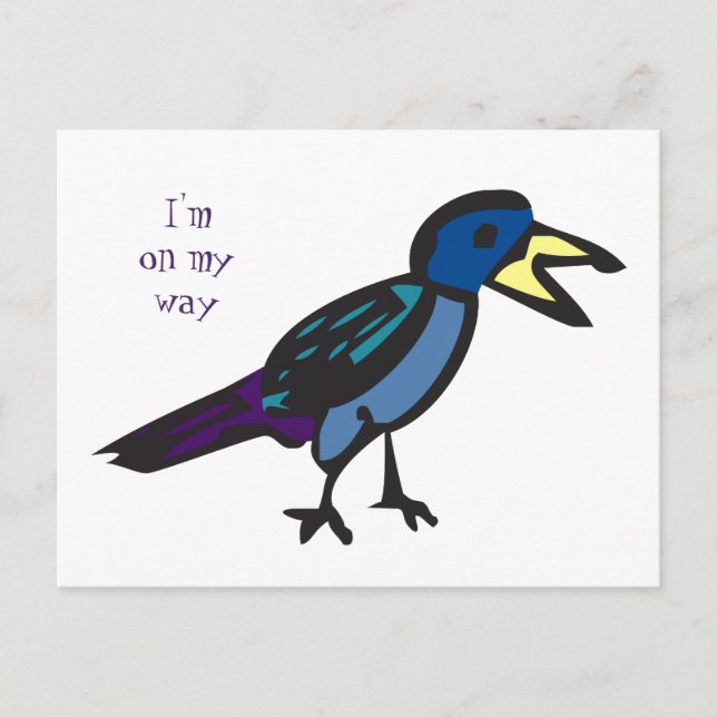 Cartão Postal Estou a caminho passarinho (Frente)