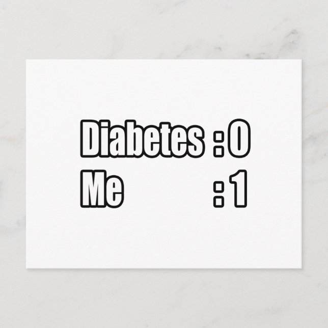 Cartão Postal Estou batendo diabetes (placar) (Frente)