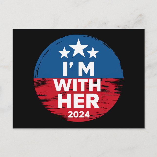Cartão Postal Estou com seu voto em Kamala pelo presidente Kamal (Frente)