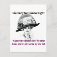 estou pronto para a noite de Bunco.