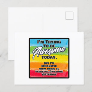 Cartão Postal Estou Tentando Ser Incrível Hoje