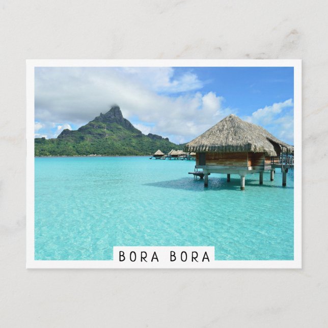 Cartão Postal Estouro aquático na lagoa de Bora Bora (Frente)