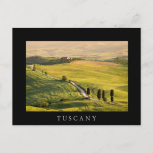 Cartão Postal Estrada branca na Toscânia - Cartaz preto