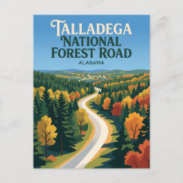 Cartão Postal Estrada da Floresta Nacional de Talladega Alabama