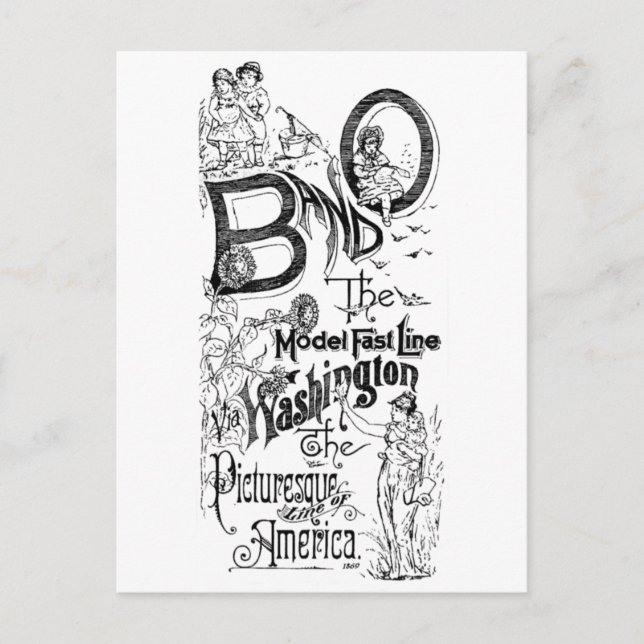 Cartão Postal Estrada De Ferro B&O — O Modelo Rápido 1869 (Frente)