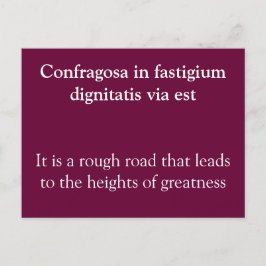 Cartão Postal Estrada dura leva à grandeza - citação do Seneca
