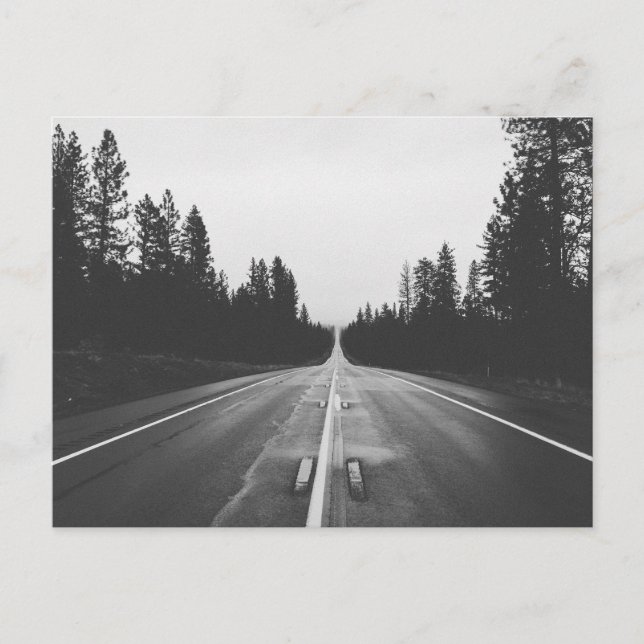 Cartão Postal Estrada em preto e branco (Frente)