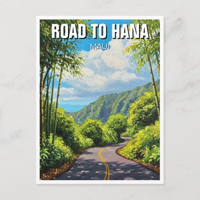 Cartão Postal Estrada para Hana Maui Hawaii Viagem (Frente)