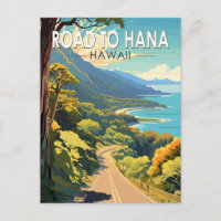 Estrada para Hana Maui Hawaii Viagem Art Vintage
