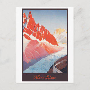 Cartão Postal Estrada para o Monte Branco, viagens vintage