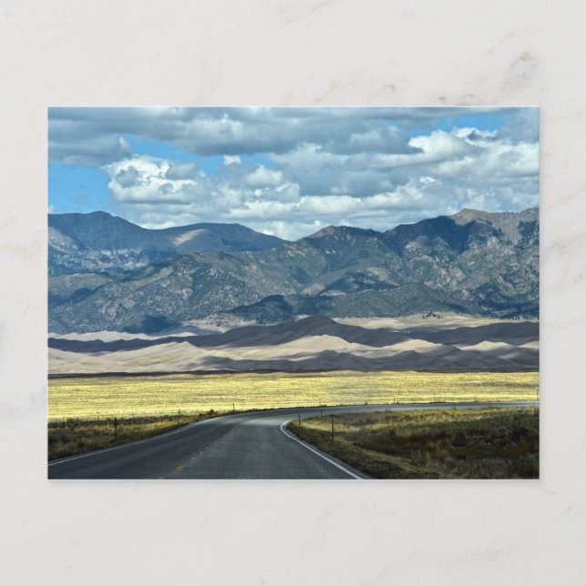 Cartão Postal Estrada para o Parque Nacional de Sand Dunes Excel (Frente)