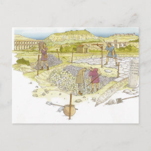 Cartão Postal Estrada romana. Detalhe