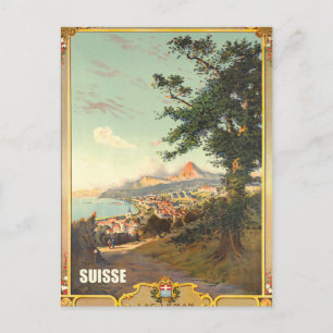 Cartão Postal Estrada Rural Perto de Lac Leman, Suíça
