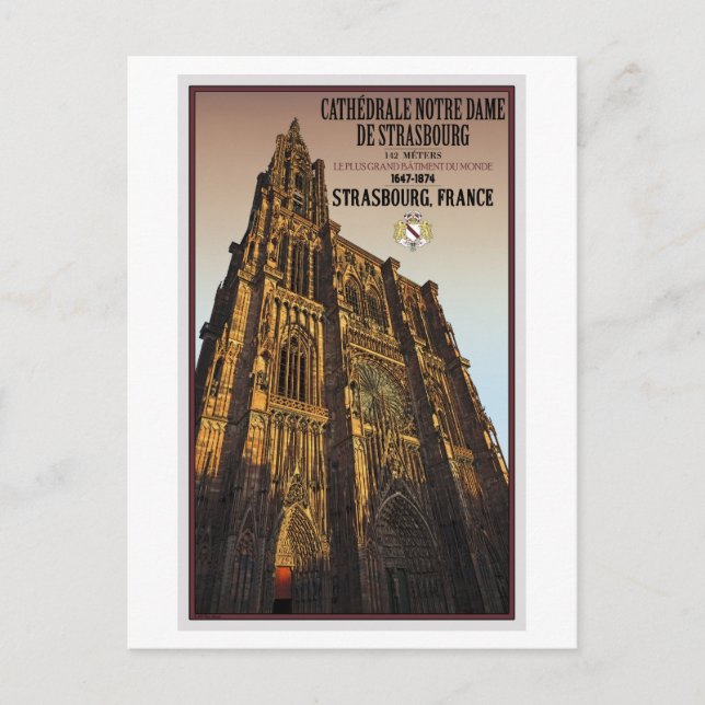 Cartão Postal Estrasburgo - Catedral de Notre Dame (Frente)