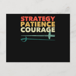Cartão Postal Estratégia de esgrima com florete espada sabre