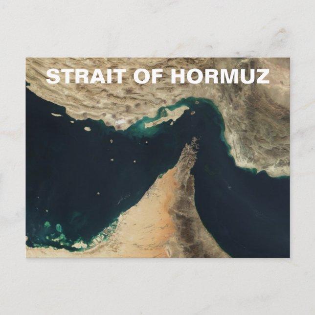 Cartão Postal Estreito da imagem de satélite de Hormuz (Frente)