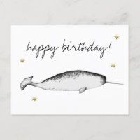 Estreito Unicórnio Ilustração de Baleia Aniversári