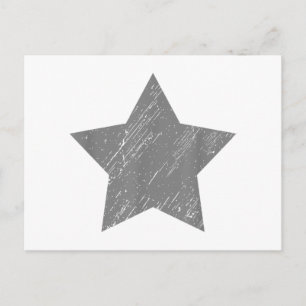 Cartão Postal Estrela Cinza Angustiada Vintage Estrela