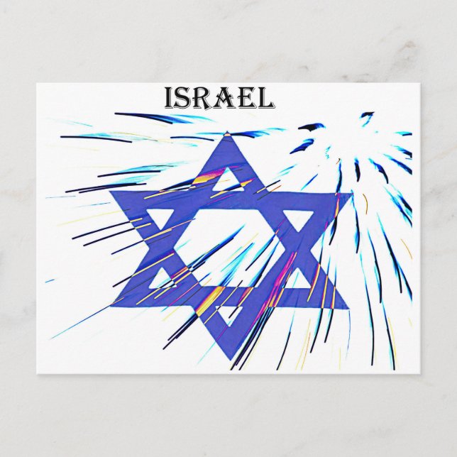 Cartão Postal estrela de Davi de Israel (Frente)