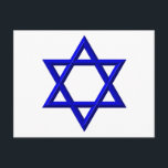 Cartão Postal Estrela de David<br><div class="desc">Estrela de David - Disponível em Azul ou Dourado. Você pode adicionar suas próprias palavras,  imagens e/ou alterar a cor de fundo usando as ferramentas de personalização do excelente do Zazzle. Esta imagem também está disponível em dezenas de outros produtos.</div>