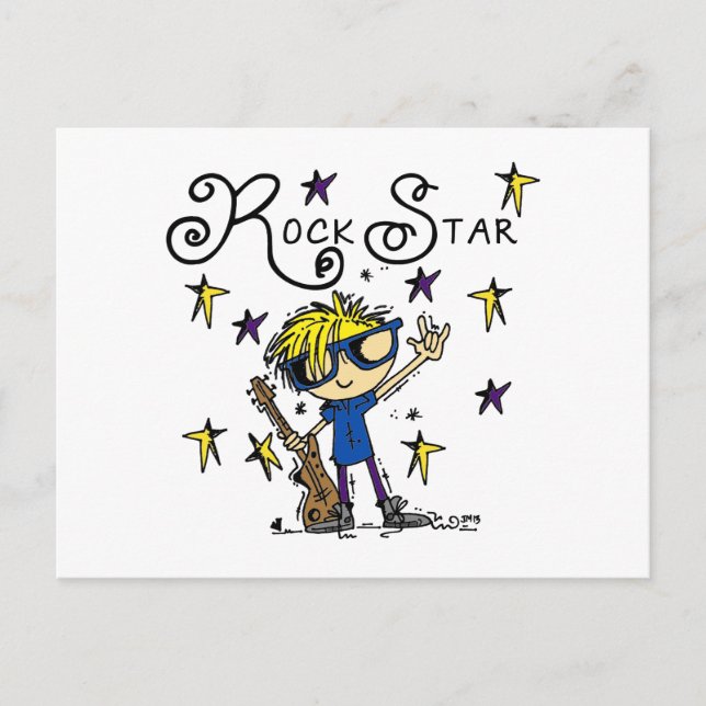 Cartão Postal Estrela de Rock Loura (Frente)
