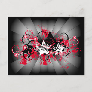 Cartão Postal estrela design floral