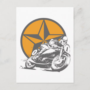 Cartão Postal Estrela do Círculo de Motociclismo de Vintage