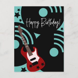 Cartão Postal Estrela do Rock Musical Guitarra Elétrica Aniversá