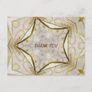 Cartão Postal Estrela Elegante de Caleidoscópio Dourado