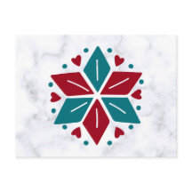 Estrela Escandinava Vermelha e Azul Vintage